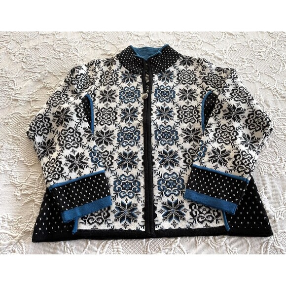 Icelandic Design Sweaters - Icelandic Design Wool Blend Full Zip Sweater Pockets #53892 Ladies XL